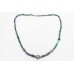 Necklace 925 Sterling Silver beads malachite lapis lazuli stone P 377